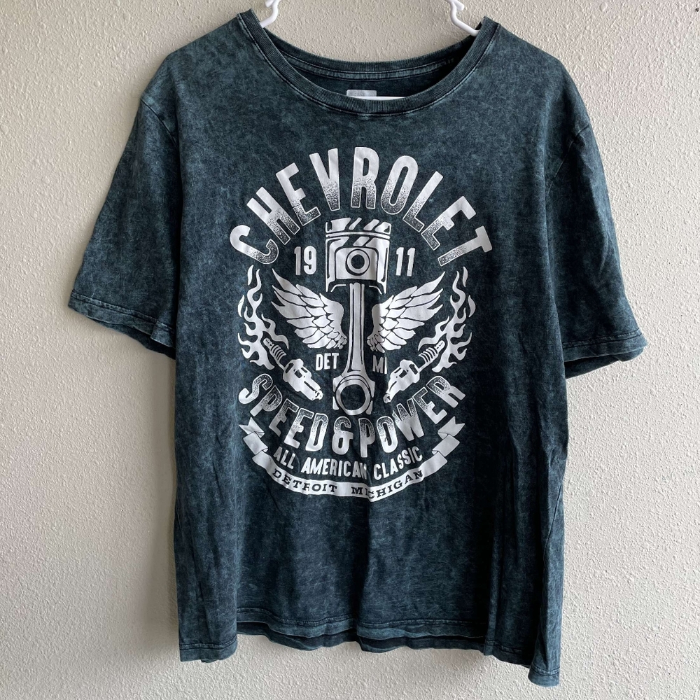 Racing style Y2K Chevrolet Wings and Flames Cyber Grunge Graphic Tee
